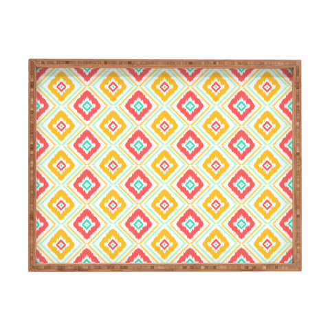 Jacqueline Maldonado Zig Zag Ikat White Rectangular Tray