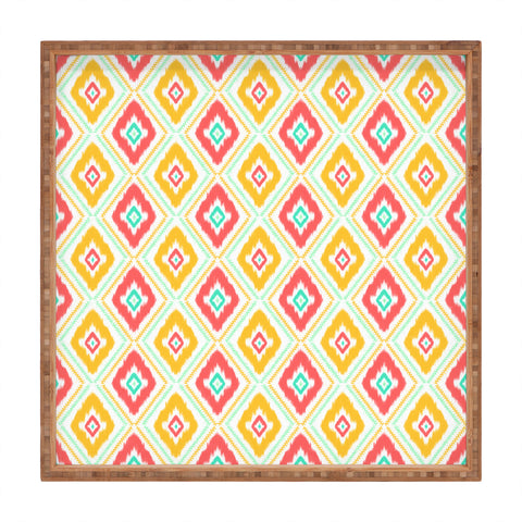 Jacqueline Maldonado Zig Zag Ikat White Square Tray