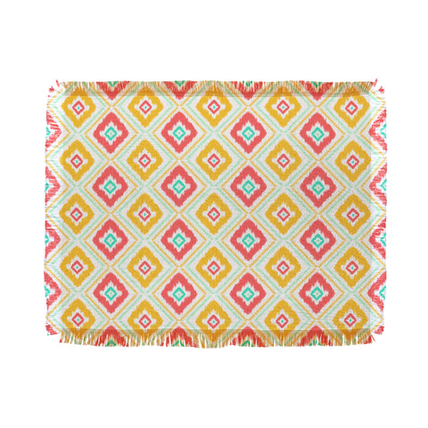 Jacqueline Maldonado Zig Zag Ikat White Throw Blanket