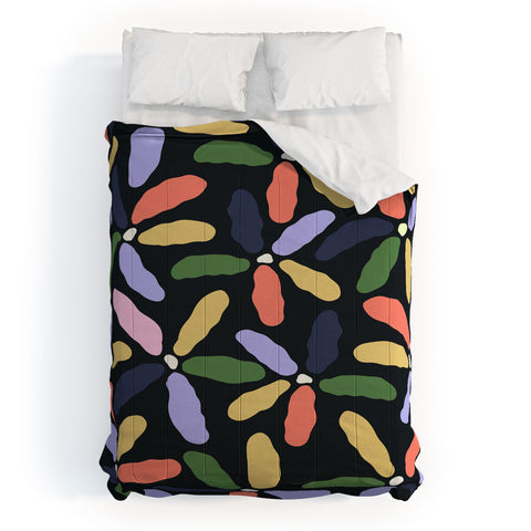 Jae Polgar Abstract Floral Dark Comforter