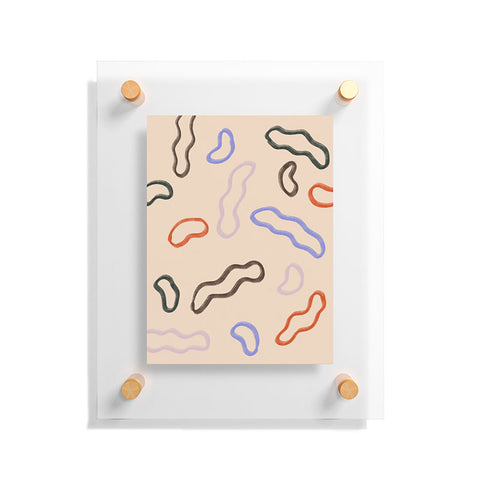 Jae Polgar Peach Squiggles Floating Acrylic Print