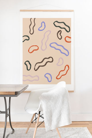 Jae Polgar Peach Squiggles Art Print And Hanger