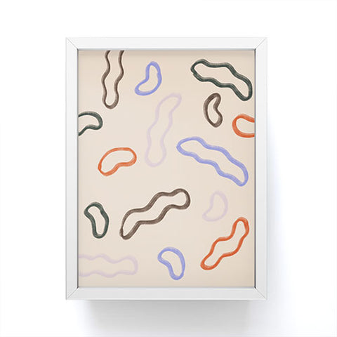 Jae Polgar Peach Squiggles Framed Mini Art Print