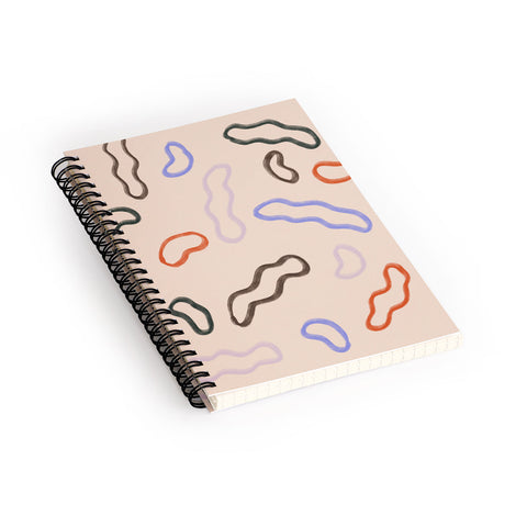 Jae Polgar Peach Squiggles Spiral Notebook