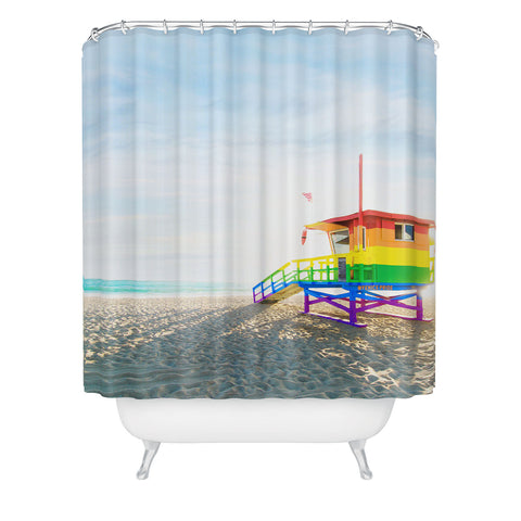 Jeff Mindell Photography Lifeguard Stand Venice Beach Shower Curtain