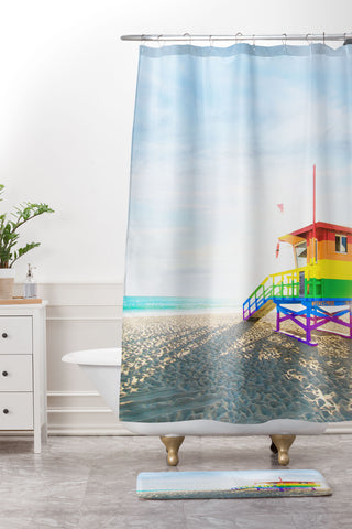 Jeff Mindell Photography Lifeguard Stand Venice Beach Shower Curtain And Mat