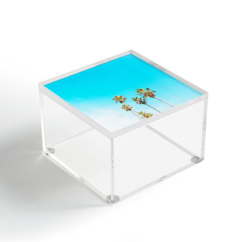 Jeff Mindell Photography Palms on Blue Acrylic Box