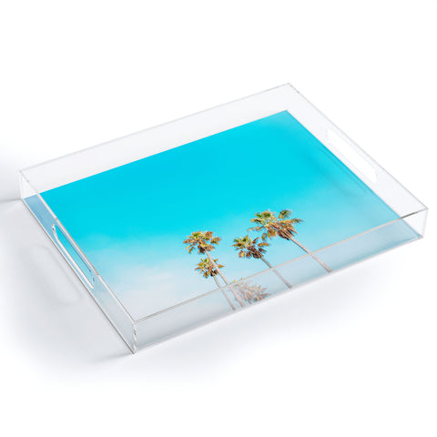 Jeff Mindell Photography Palms on Blue Acrylic Tray