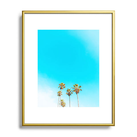 Jeff Mindell Photography Palms on Blue Metal Framed Art Print