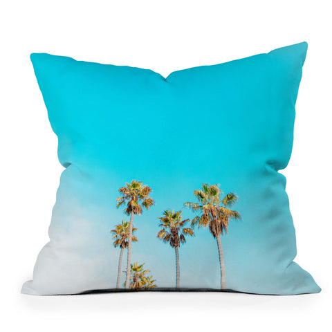 Jeff Mindell Photography Palms on Blue Throw Pillow
