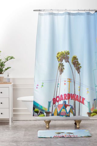 Jeff Mindell Photography Santa Cruz Boardwalk Series 6 Shower Curtain And Mat