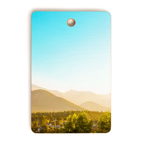 Jeff Mindell Photography Sunrise over Estes Park Cutting Board Rectangle