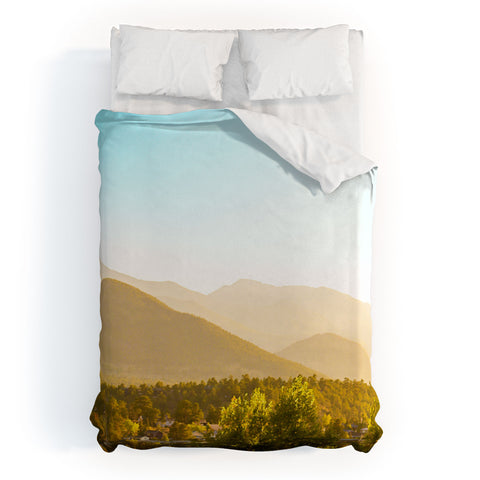 Jeff Mindell Photography Sunrise over Estes Park Duvet Cover