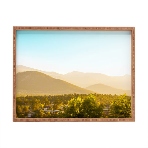 Jeff Mindell Photography Sunrise over Estes Park Rectangular Tray