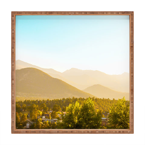 Jeff Mindell Photography Sunrise over Estes Park Square Tray