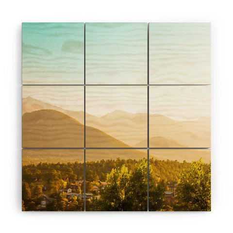 Jeff Mindell Photography Sunrise over Estes Park Wood Wall Mural