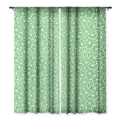 Jenean Morrison All Summer Long in Green Sheer Window Curtain