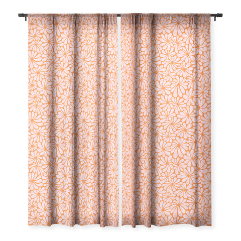 Jenean Morrison All Summer Long in Orange Sheer Window Curtain