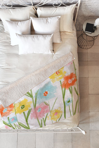 Jenean Morrison Breakfast in Bed Fleece Throw Blanket