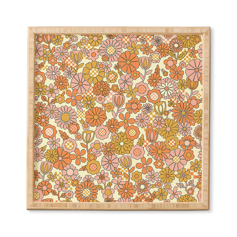 Jenean Morrison Checkered Past in Coral Framed Wall Art