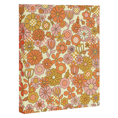 Jenean Morrison Checkered Past in Coral Art Canvas