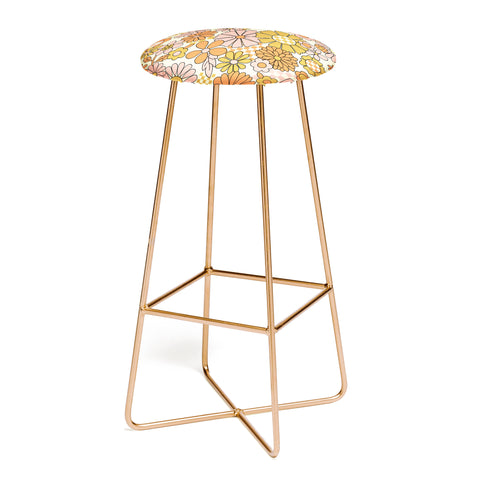 Jenean Morrison Checkered Past in Coral Bar Stool