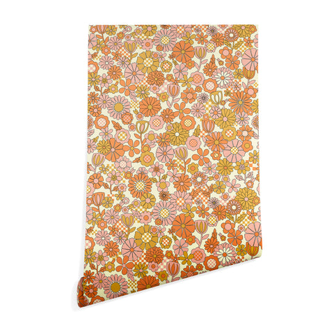 Jenean Morrison Checkered Past in Coral Wallpaper