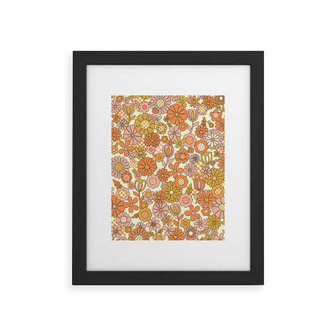 Jenean Morrison Checkered Past in Coral Framed Art Print