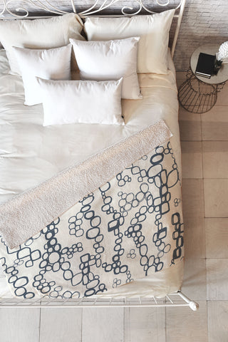 Jenean Morrison Circular Logic Beige Fleece Throw Blanket