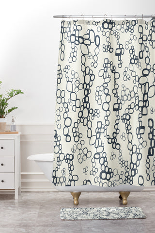 Jenean Morrison Circular Logic Beige Shower Curtain And Mat
