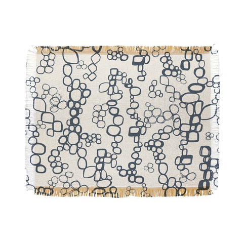 Jenean Morrison Circular Logic Beige Throw Blanket