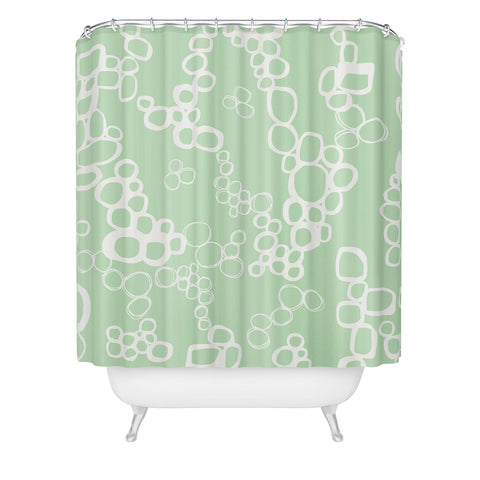 Jenean Morrison Circular Logic Mint Shower Curtain