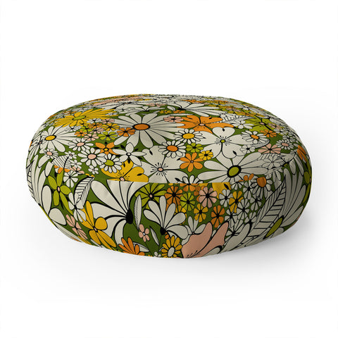 Jenean Morrison Counting Flowers in the 1960s Floor Pillow Round