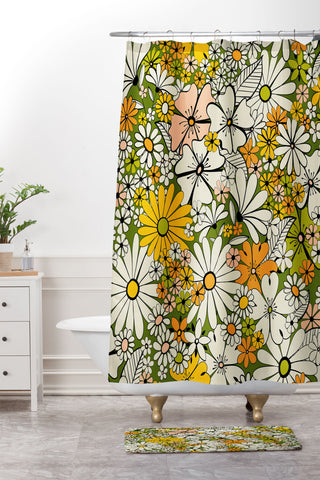 Jenean Morrison Counting Flowers in the 1960s Shower Curtain And Mat
