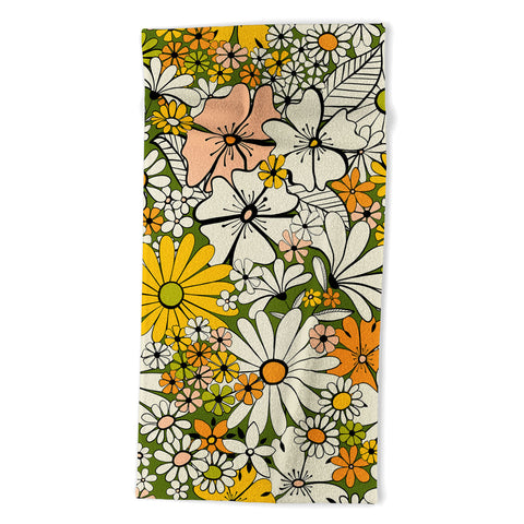 Jenean Morrison Counting Flowers in the 1960s Beach Towel