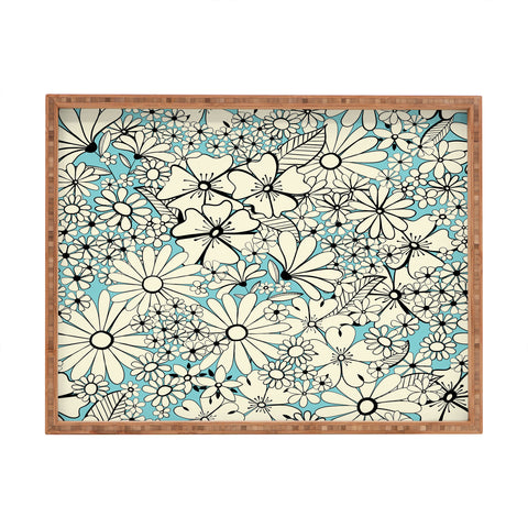 Jenean Morrison Counting Flowers on the Wall Rectangular Tray