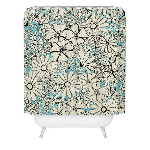 Jenean Morrison Counting Flowers on the Wall Shower Curtain