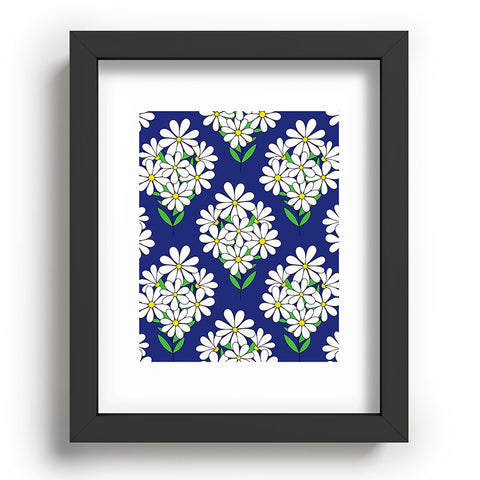 Jenean Morrison Daisy Bouquet Blue Recessed Framing Rectangle