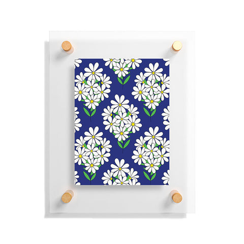 Jenean Morrison Daisy Bouquet Blue Floating Acrylic Print
