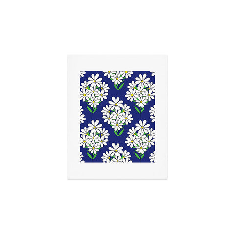Jenean Morrison Daisy Bouquet Blue Art Print