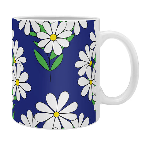 Jenean Morrison Daisy Bouquet Blue Coffee Mug