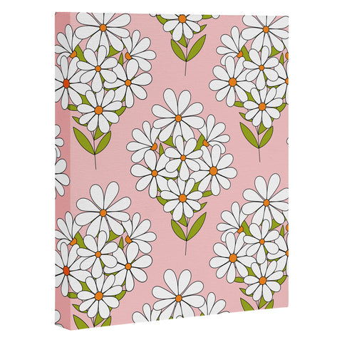 Jenean Morrison Daisy Bouquet Pink Art Canvas
