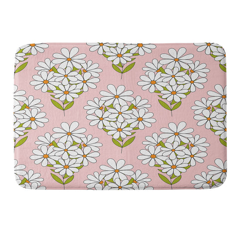 Jenean Morrison Daisy Bouquet Pink Memory Foam Bath Mat