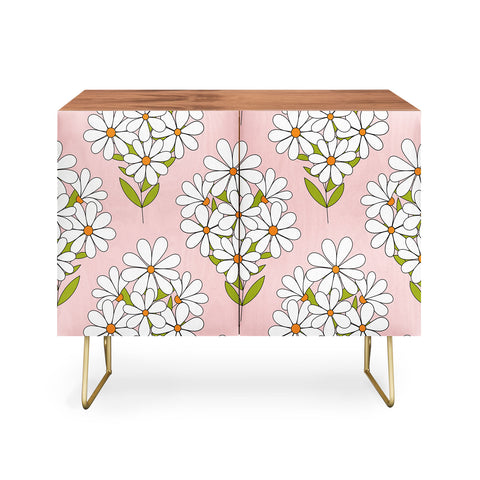Jenean Morrison Daisy Bouquet Pink Credenza