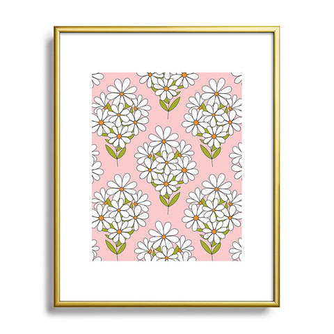 Jenean Morrison Daisy Bouquet Pink Metal Framed Art Print