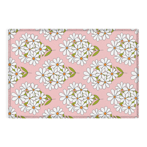 Jenean Morrison Daisy Bouquet Pink Outdoor Rug