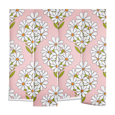 Jenean Morrison Daisy Bouquet Pink Wall Mural