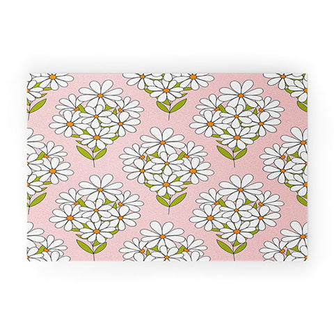 Jenean Morrison Daisy Bouquet Pink Welcome Mat