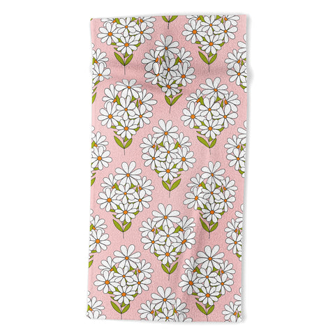 Jenean Morrison Daisy Bouquet Pink Beach Towel