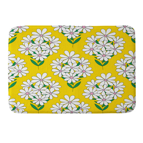 Jenean Morrison Daisy Bouquet Yellow Memory Foam Bath Mat
